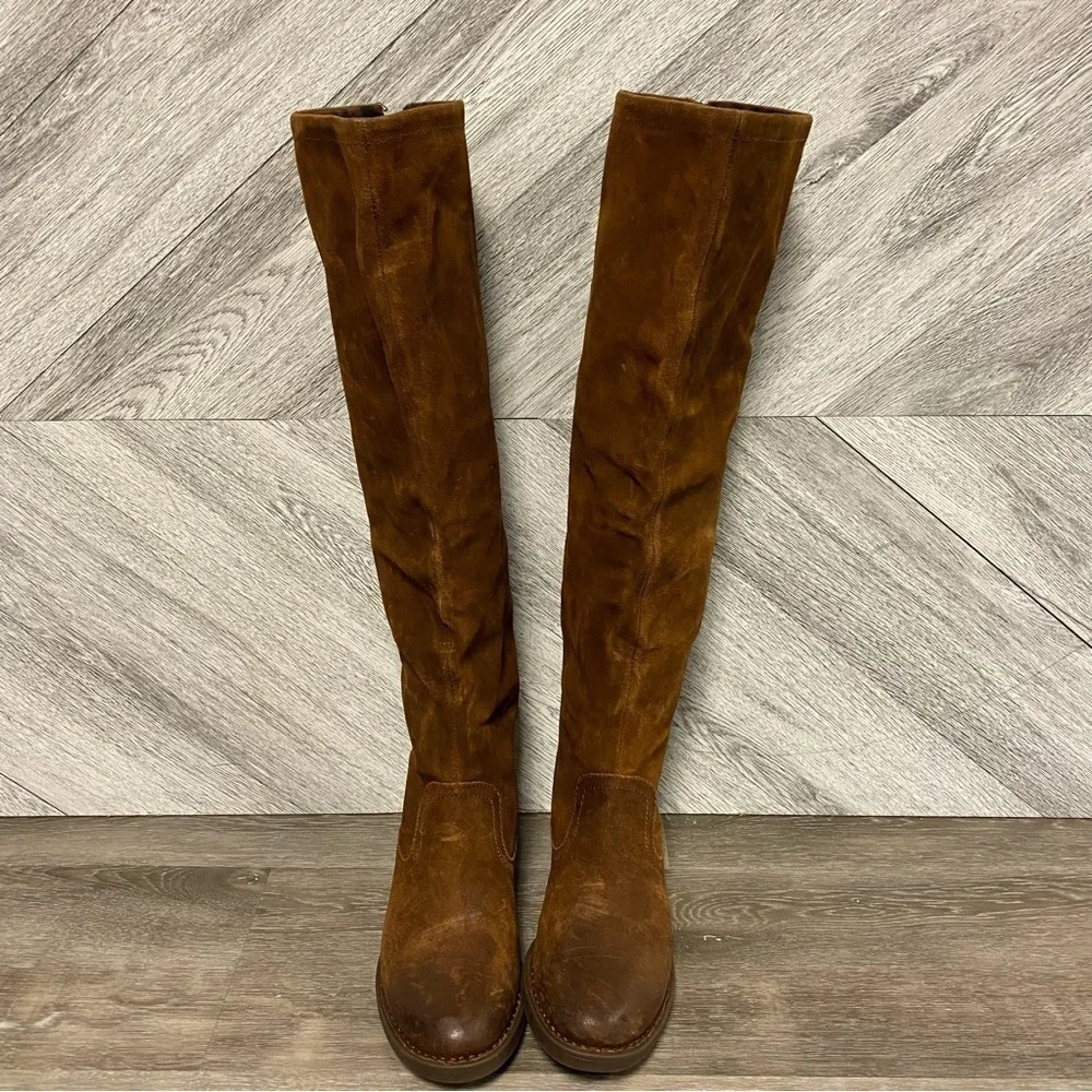 BORN | BORMAN Tall Knee High Boots Rust Suede Size 6.5